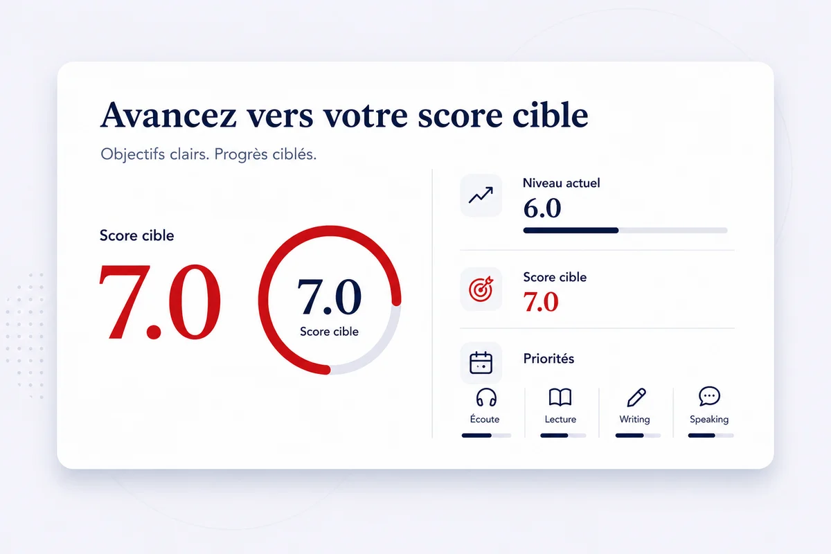 Score cible coaching card for EnglishCoach.ma