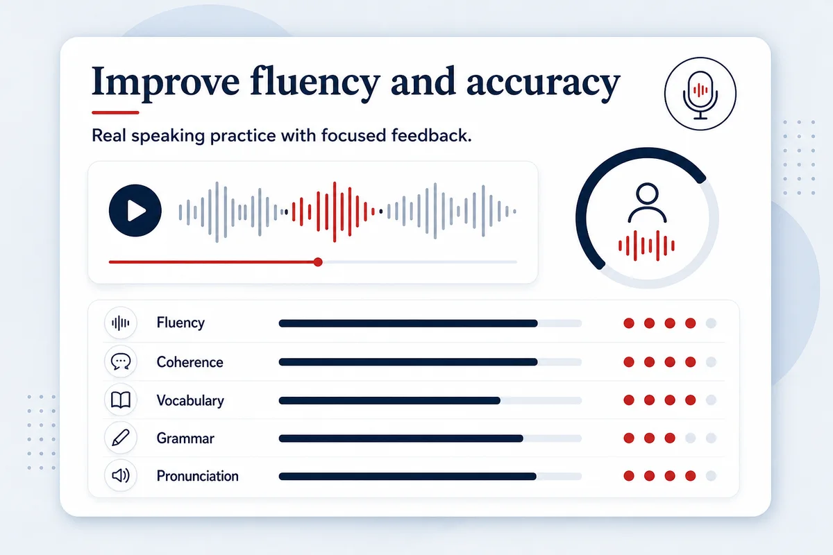 Speaking Practice coaching card for EnglishCoach.ma